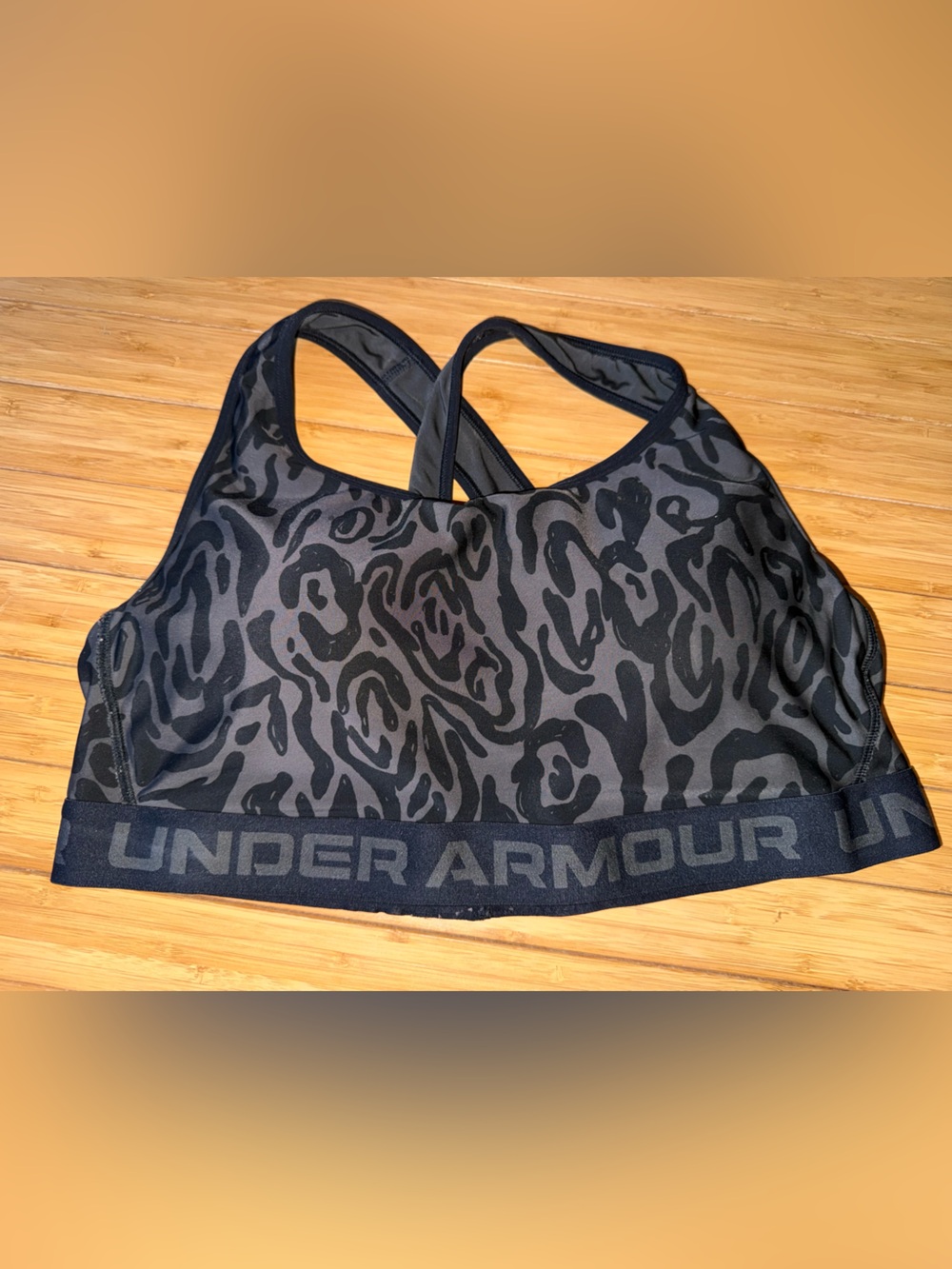 Under Armour Leopard-Print Racerback Sports Bra